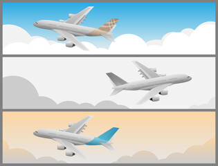 Planes when flying above the clouds