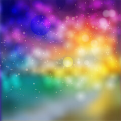 Bokeh lights effect on colorful gradient background