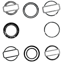 Grunge post Stamps Collection. Banners, Insignias , Logos, Icons, Labels and Badges Set . vector distress textures.blank shapes.