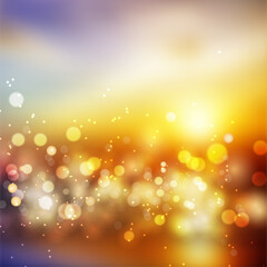 Bokeh lights effect on colorful gradient background