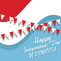 Fototapeta na wymiar Indonesia Celebrating Happy independence day. Vector Illustration