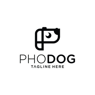 photos dog vector graphic logo line style