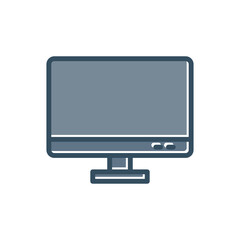 Monitor flat icon, desktop flat icon. Design vector illustration