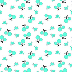 seamless pattern with flowers and fruits