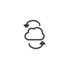 Cloud System backup icon in black line style icon, style isolated on white background