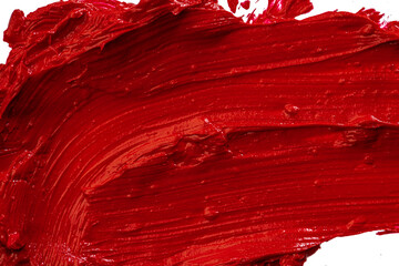 Lipstick swatch sample on white background. Close up.