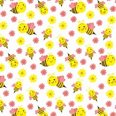 Bee design collection. Honeycomb and honey, yellow pattern banner. Vector seamless background