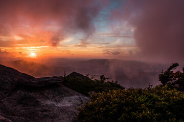 sunset in the mountains