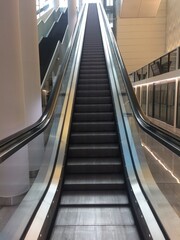 Long and empty escalator at Munich Airport