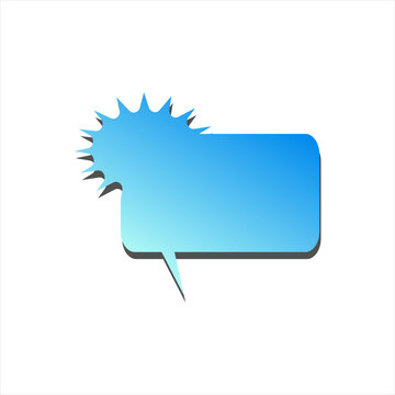 blue comic tag.flat vector graphic in white background