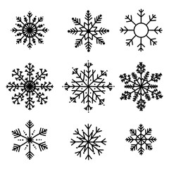 Snowflakes vector set