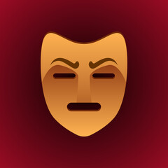 happy theatrical mask expression. vector illustration	