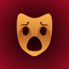 scary theatrical mask expression. vector illustration	