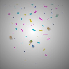 Colorful bright confetti isolated on transparent background. Festive vector illustration. Colorful confetti on a beautiful background. Celebration and party.