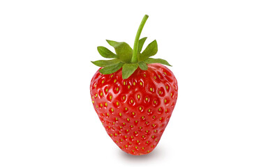 Ripe strawberry isolated on a white background with clipping path.