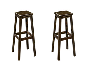 wood chair on white background