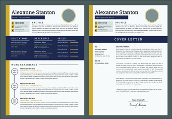 Resume template. Cv professional or designer jobs resumes.