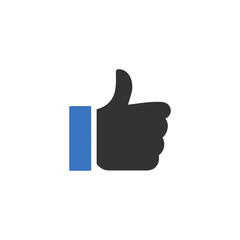 Like or Thumbs Up flat icon isolated on white background.