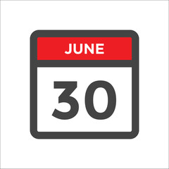 June 30 calendar icon with day of month