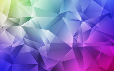 Obraz premium Light Multicolor vector shining triangular background. A completely new color illustration in a polygonal style. Brand new design for your business.