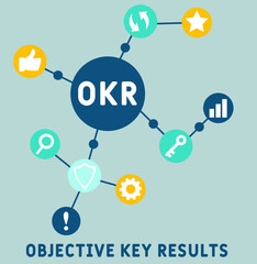 OKR - Objective Key Results acronym, business concept. Can be used for web and mobile UI/UX
vector illustration