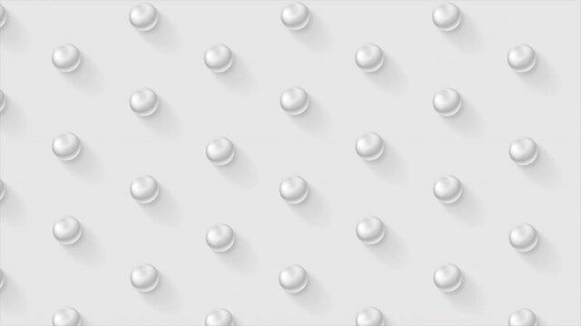 Abstract minimal geometry tech motion background with glossy 3d balls. Seamless looping. Video animation Ultra HD 4K 3840x2160