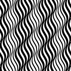 Fototapeta premium Vector geometric seamless pattern. Modern geometric background with wavy lines.
