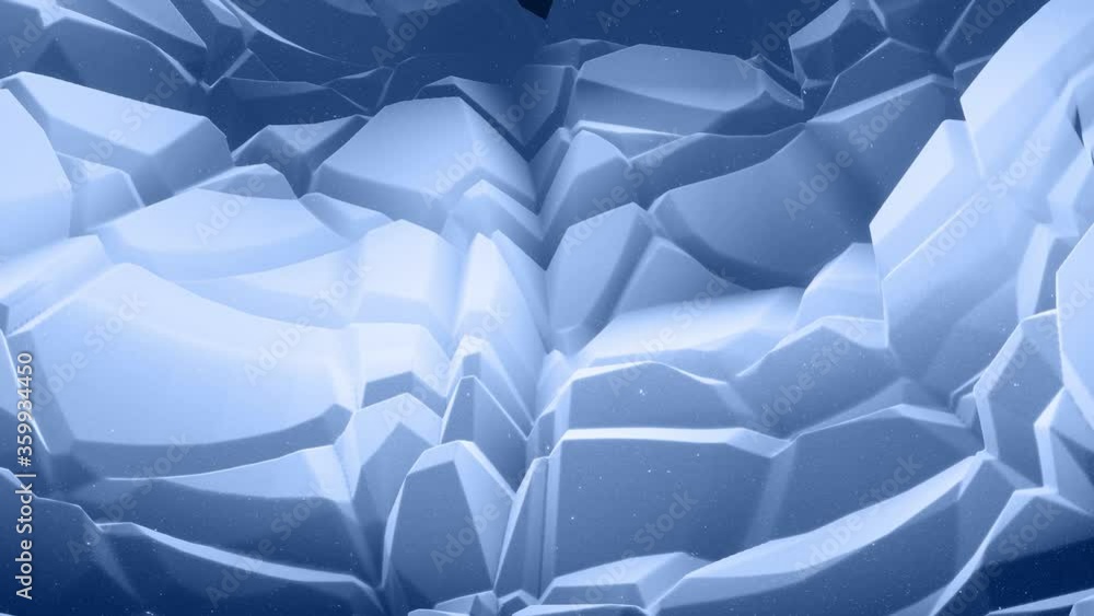 Poster beautiful abstract 3d surface with glitter sparkles, abstract 3d waves run on surface in loop. black