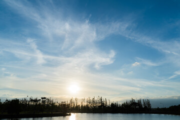 Sky blue background. Natural background bright,Thailand-Malaysia border