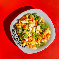 Fresh Salad Dish Top View