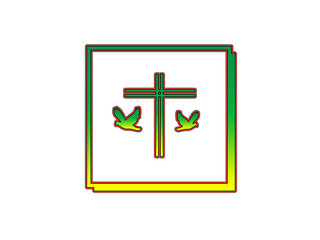 Fototapeta premium Church logo. Cross, dove, icon.