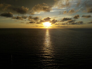 Sunset over ocean in Cartagena Colombia 2019