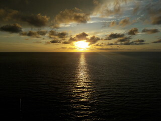 Sunset over ocean in Cartagena Colombia 2019