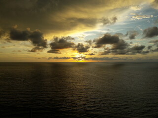 Sunset over ocean in Cartagena Colombia 2019