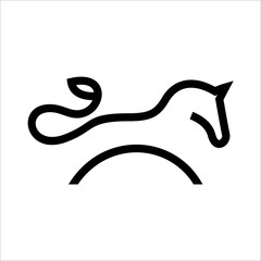 Vector Outline Horse Logo Design Template