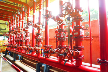 System of water pipes and control valves of The water system in the department store.For use inside department store and fire protection system.