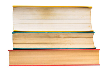 stack vintage aged book isolated on white background,back to school concept.