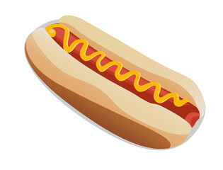 hotdog with red sausage and yellow sauce