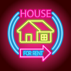 house home for sale neon sign for house for sale plank
