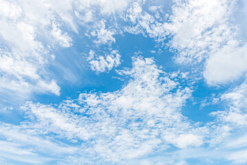 Beautiful cirrus clouds against the blue sky