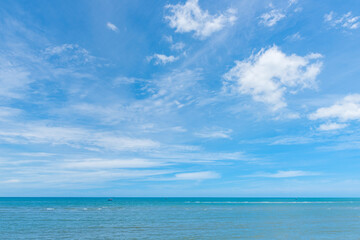 Naklejka na ściany i meble Summer seascape with blue sky background
