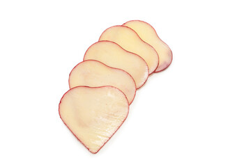 Piece of cheese isolated on white