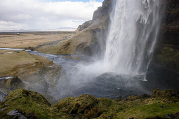 A part of Seljalandsfoss at Iceland.
