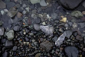 rock and ice on the water