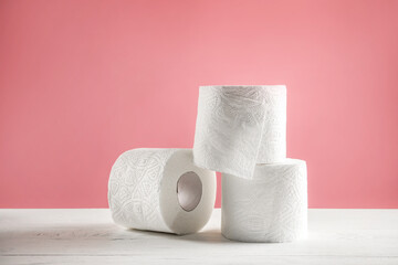 Soft toilet paper rolls small pile
