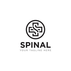 spinal logo, abstract cross health technology