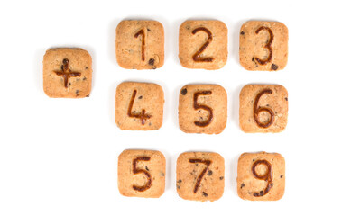 cookie numbers on a white background