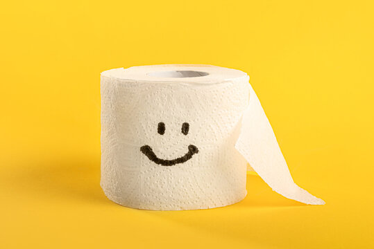 Toilet paper roll with happy smile