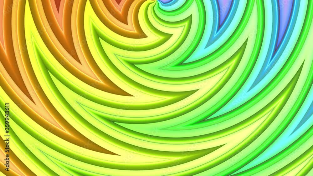 Aufkleber rainbow multicolored stripes move cyclically in simple geometry cartoon creative style. abstract 3d 