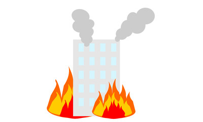 ビル火災の現場